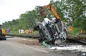 LKW umgestuerzt A 1 Rich Saarbruecken P192